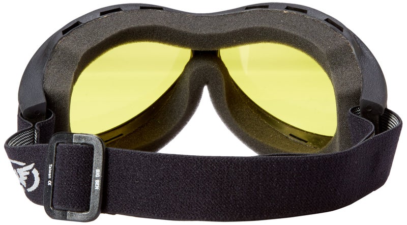 Hot Leathers Big Ben Yellow Goggles Motorcycle Biker over glasses Anti-Fog Lenses - Image 4