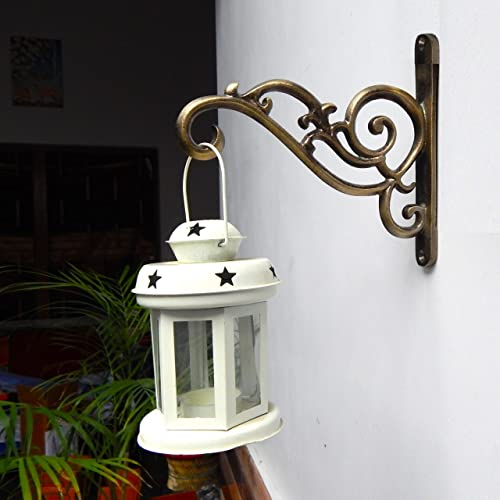 ecofynd 1 Pack Metal Wall Hook Hanging Plant Bracket | Decorative Straight Plant Hanger for Pots, Bird Feeders, Planters, Lanterns, Cotton, Wind Chimes Indoor Outdoor, Brass Antique - Image 5