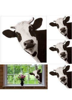 Excefore Window Decals for Living Room Door Farm Kitchen Decor, Funny Cow Wall Decal, Window Stickers, Animal Wall Decals, Realistic Peeking Cow Print Stickers for Bedroom Decor,  (4Pcs, Cow)  - Image 1