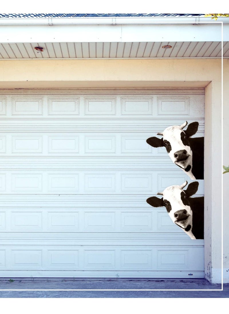 Excefore - Window Decals for Living Room Door Farm Kitchen Decor, Funny Cow Wall Decal, Window Stickers, Animal Wall Decals, Realistic Peeking Cow Print Stickers for Bedroom Decor,  (4Pcs, Cow) - Image 1