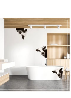 Excefore Window Decals for Living Room Door Farm Kitchen Decor, Funny Cow Wall Decal, Window Stickers, Animal Wall Decals, Realistic Peeking Cow Print Stickers for Bedroom Decor,  (4Pcs, Cow)  - Image 5