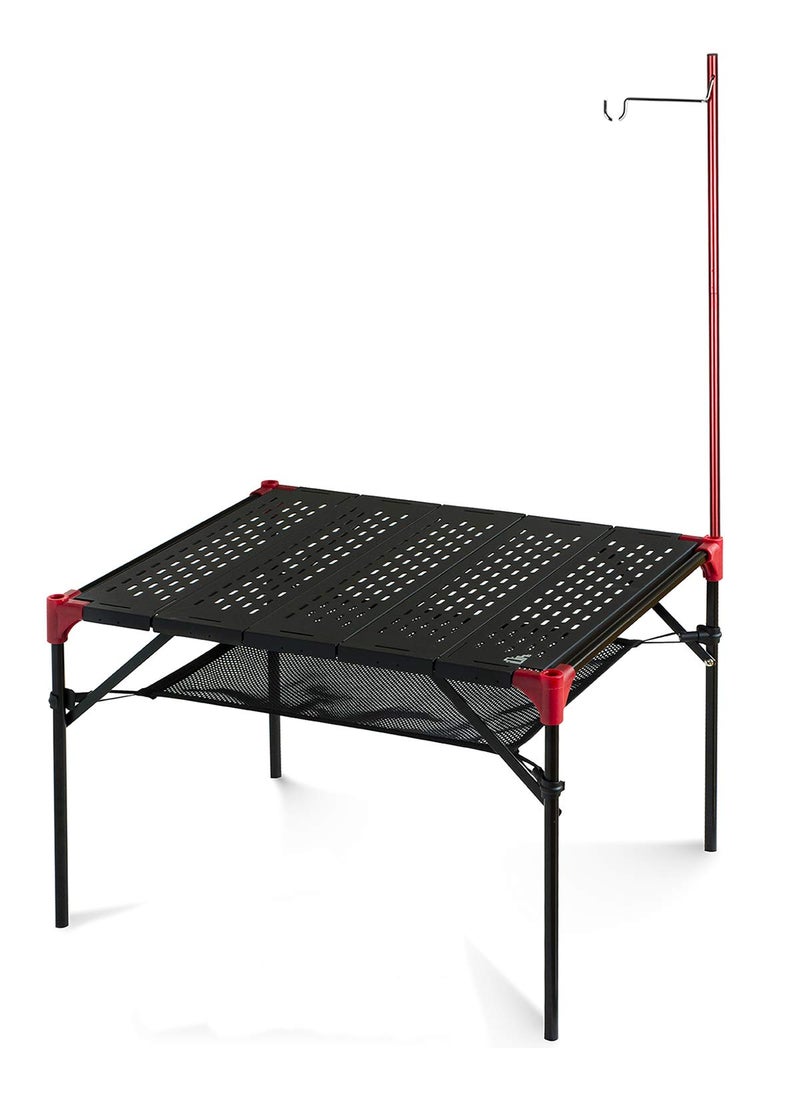 iClimb iClimb Extendable Folding Table Large Tabletop Area Ultralight Compact with Hollow Out Tabletop for Camping Backpacking Beach Concert BBQ Party Three Size Black  L  Hanger 