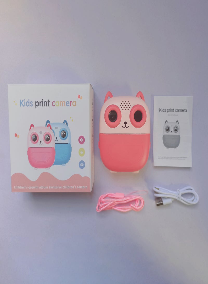 Generic Children's High Clear Instant Print Camera Mini Camera with Thermal Printing Fun Games Creative Graffiti 16-Level Grayscale Printing Rechargeable Battery - Image 5