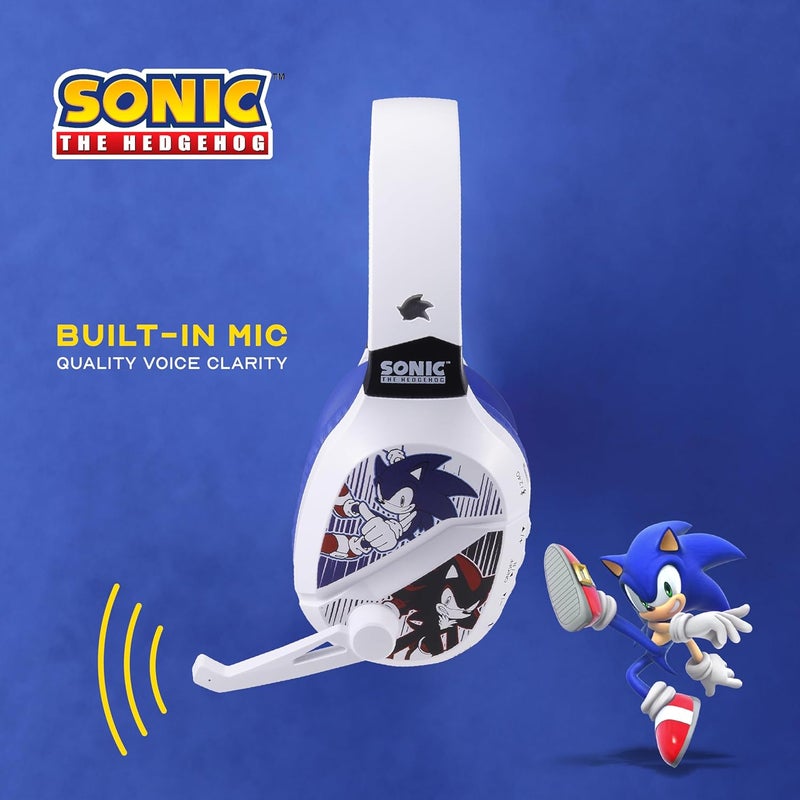 Vivitar Sonic The Hedgehog Wireless Gaming Headset with Bluetooth, Low Latency, Cushioned Ear Cups, Boom Mic for PC, Phone, Gaming Headphones with Adjustable Microphone - Image 2