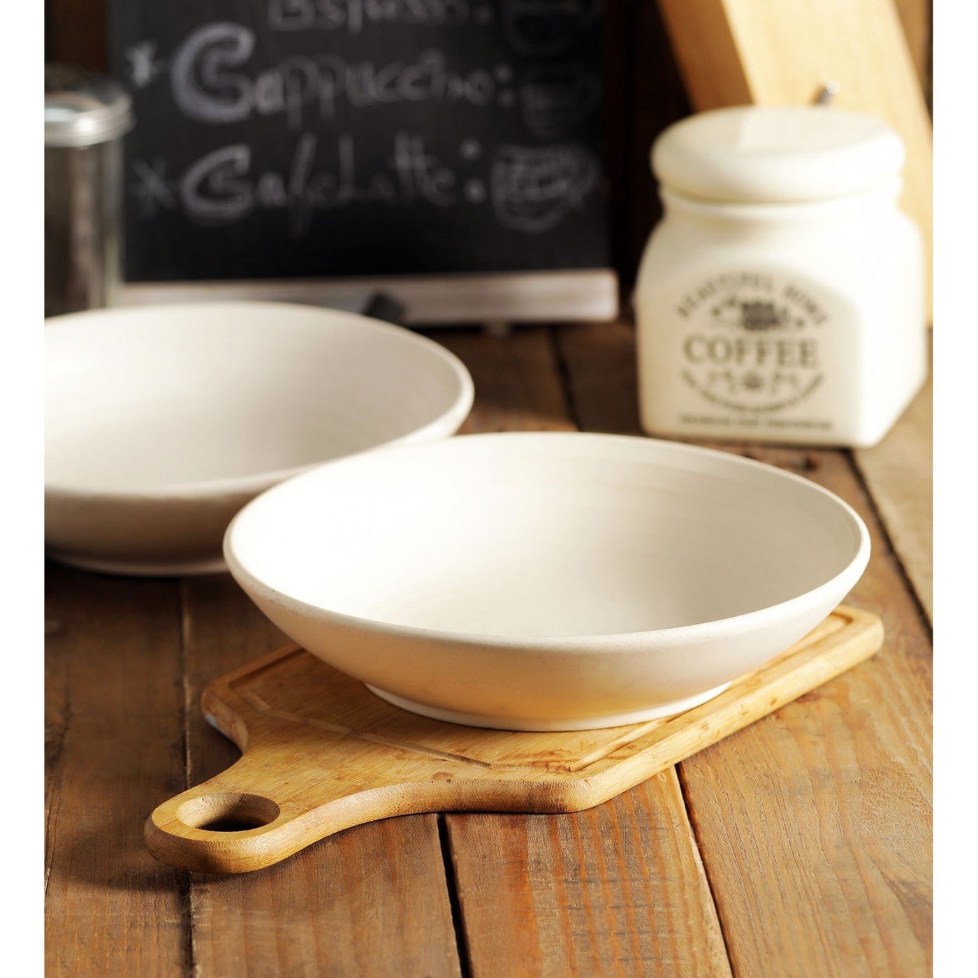 miah decor Stoneware Serving Bowl Set of 2 for Serving Pasta Salad Noodle Maggi Microwave Safe Handcrafted Matte Finish Shallow Bowl Set of 2 950 ml Each