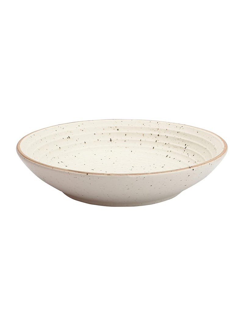 miah decor Stoneware Serving Bowl Set of 2 for Serving Pasta Salad Noodle Maggi Microwave Safe Handcrafted Matte Finish Shallow Bowl Set of 2 950 ml Each - Image 2