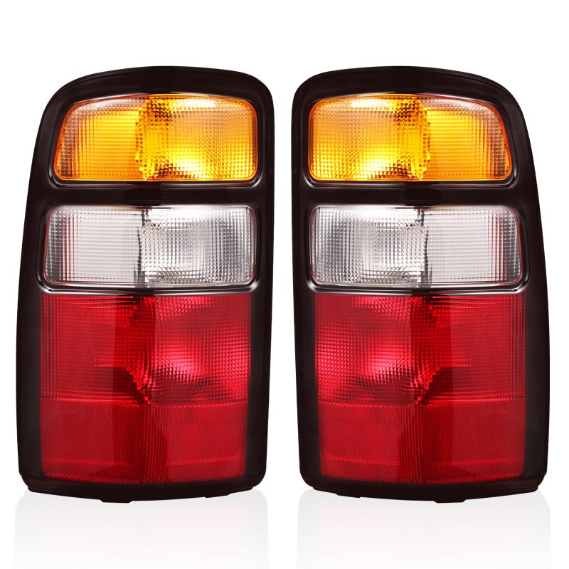 Boine Tail Light Compatible With 2000 2001 2002 2003 2004 2005 2006 Chevy Tahoe Suburban 1500 2500 GMC Yukon Driver and Passenger Side Rear Light Brake Lamps OEBlack Edge Clear Lens