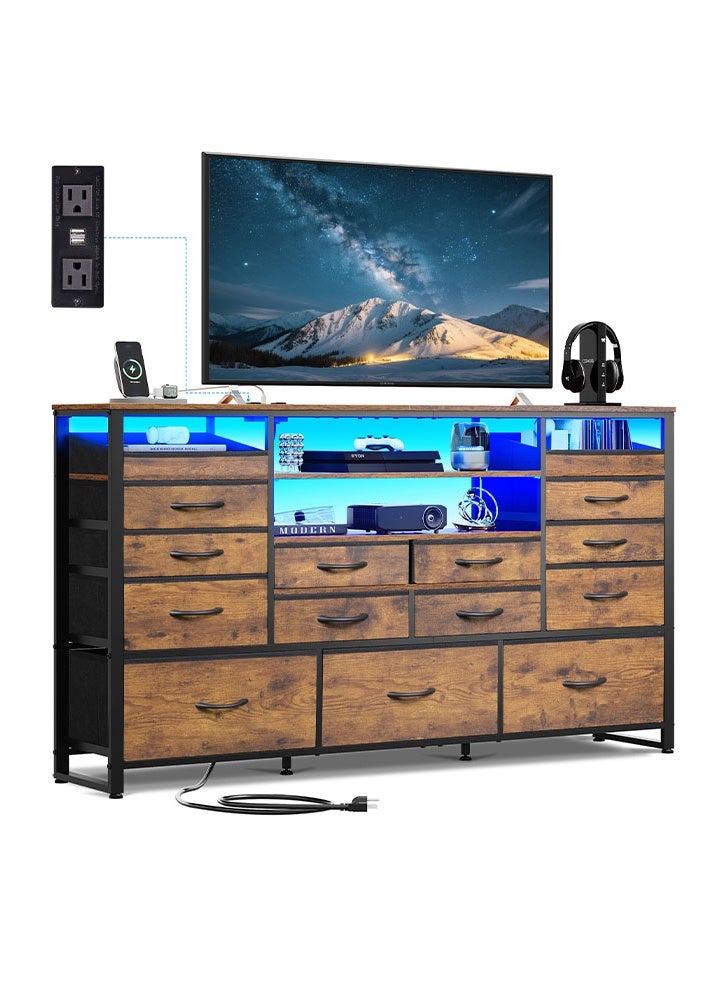 كيكي نموذج تلفزيون كبير الحجم مزود بـ 15 درجًا للداخل وغرفة النوم والمنزل باللون البني مقاس 59 بوصة - Image 1