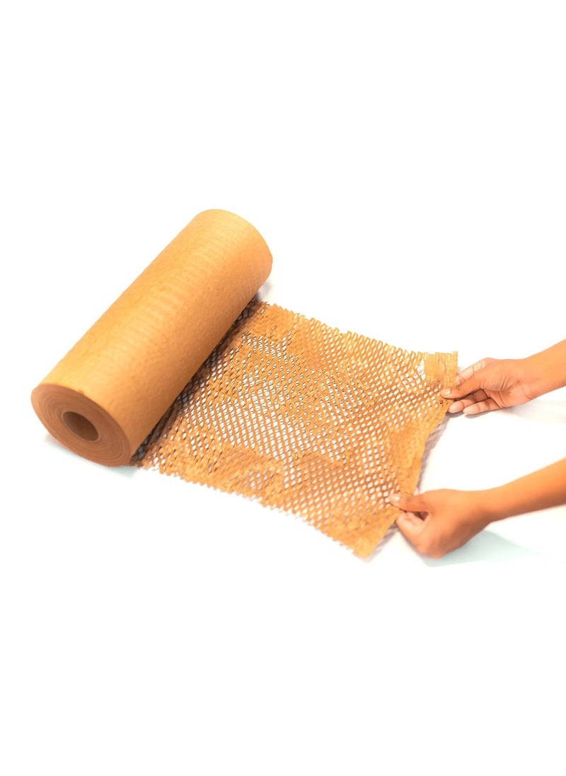 Honeycomb Packing Kraft Paper for Wrapping Fragile Items - Brown - 30cm x 250mtr/825ft - Image 1