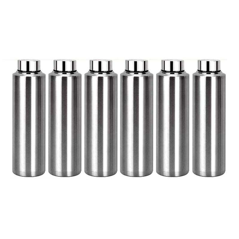 STEEPLE Stainless Steel Fridge Water BottleRefrigerator Bottle 1000 ml Bottle Pack of 6 SteelChrome Steel - Image 3