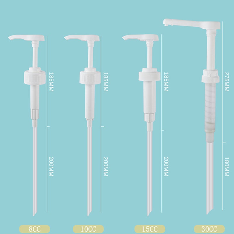 1PC Press Pump Syrup Pump Lid Beverage Ration Extruder Smoothie Pressure Pump for Home Store Use White Size 15ML - Image 2