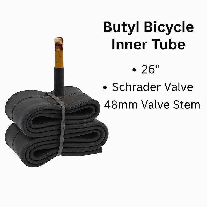 V-Tovic Tires 26" Bike Inner Tube AV48 Valve 26x2.35 | Heavy Duty Butyl Rubber Tube for Mountain, Road, City & Wheelchair Bicycle Tires - Image 5
