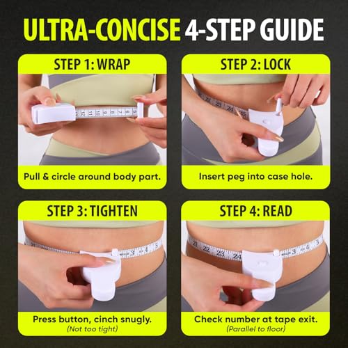 SheerDelight Body Measuring Tape, 2 Pack Retractable Measuring Tape for Body Measurements with Locking Mechanism and Push Button, Automatic Body Tape Measure for Fitness & Tailoring - White - Image 3
