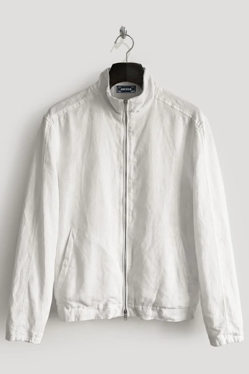 Giesto White GIESTO Men's Tencel Linen Waistcoat for Men | Best Price UAE