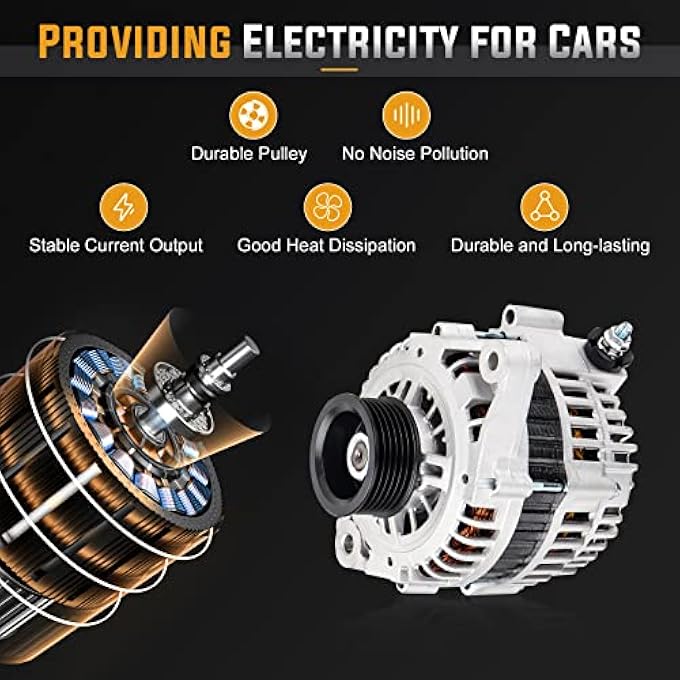 ILONPA Alternator Replacement Compatible with 2002 2003 2004 2005 2006 Nissan Sentra 1.8L Replace 334-1463, AHI0087, 400-44100, 23100-4Z400 LR180-769 - Image 5