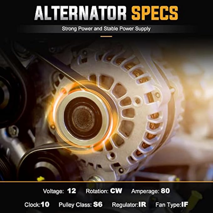 ILONPA Alternator Replacement Compatible with 2002 2003 2004 2005 2006 Nissan Sentra 1.8L Replace 334-1463, AHI0087, 400-44100, 23100-4Z400 LR180-769 - Image 2