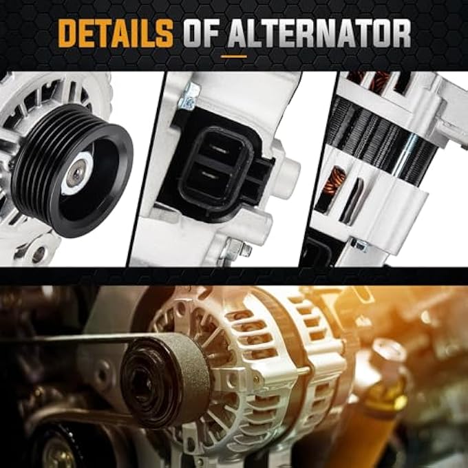 ILONPA Alternator Replacement Compatible with 2002 2003 2004 2005 2006 Nissan Sentra 1.8L Replace 334-1463, AHI0087, 400-44100, 23100-4Z400 LR180-769 - Image 3