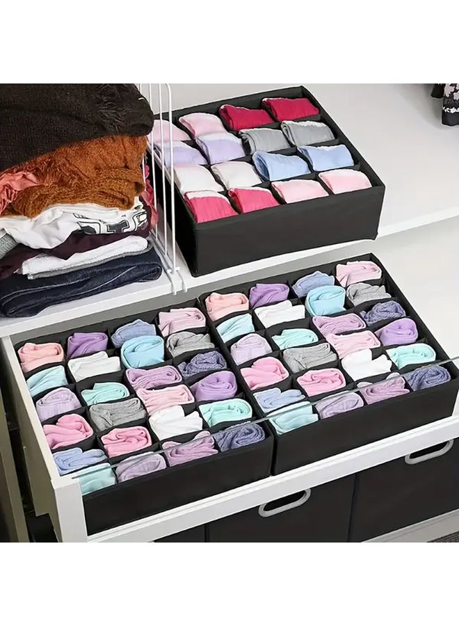 Gray 24 Grids Fabric Storage Box Foldable Stackable Drawer Organizer for Home Closet - Image 5