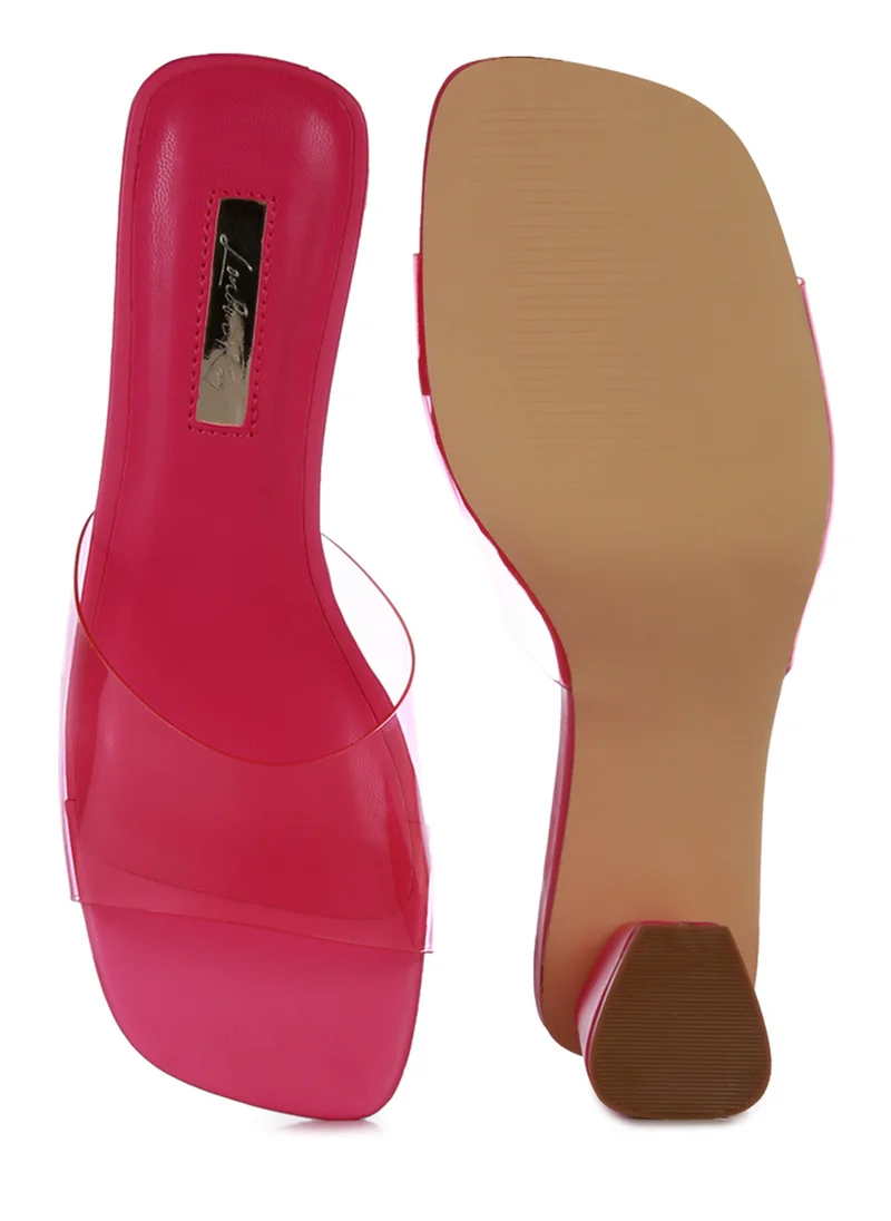 London Rag Fuchsia Clear Strap Slip On Sandal