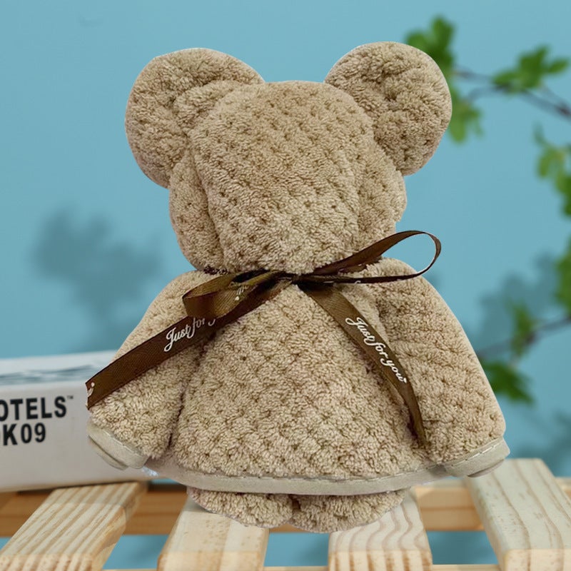 Pineapple Bear Towel Wedding Gift Full Moon Creative Modeling Gift Towel Coral Fleece Hand Gift - Image 1