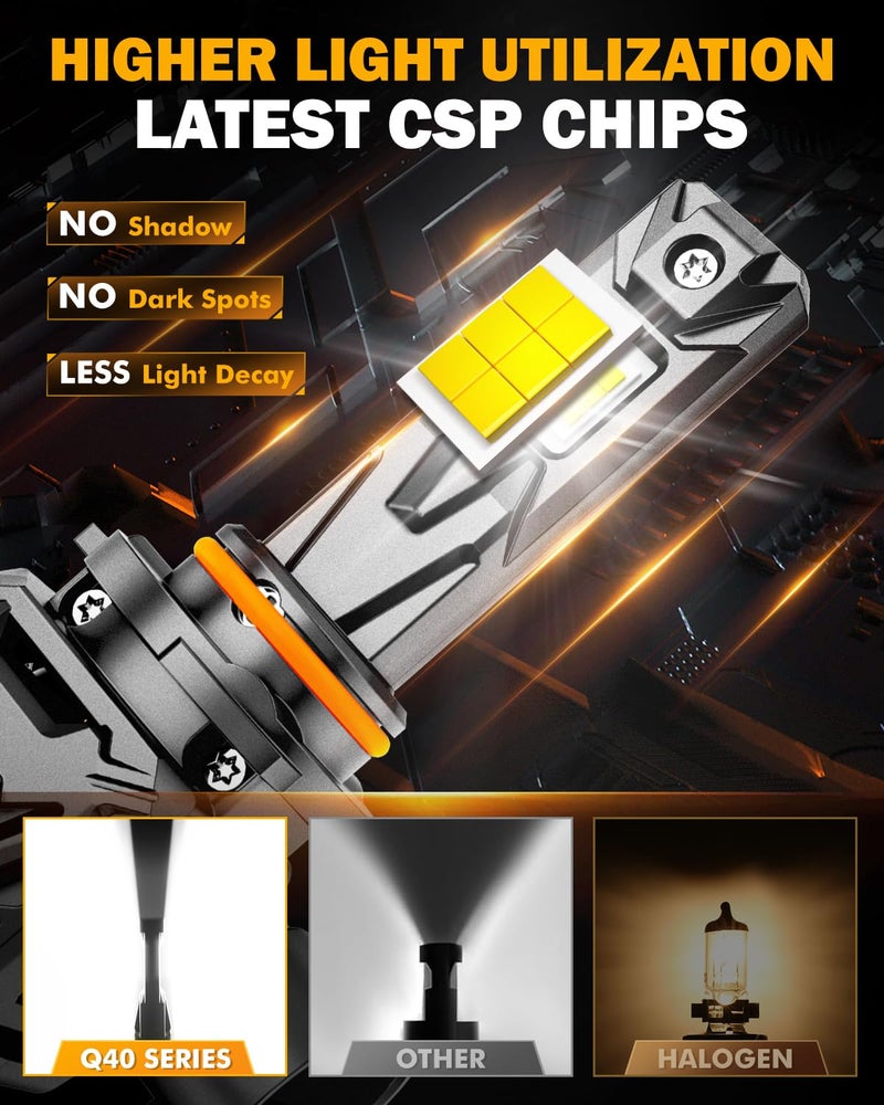 Auxbeam 9005 Fog Lights, Q40 Series 800% Brighter Powersports Light For UTV ATV Offroad Use - Image 5