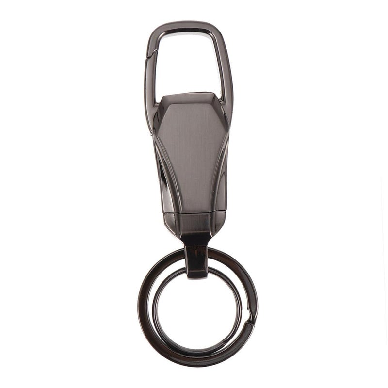 Spring Design Metal Keychain Phone Bracket Holder With Leash Black Push Type - Image 1