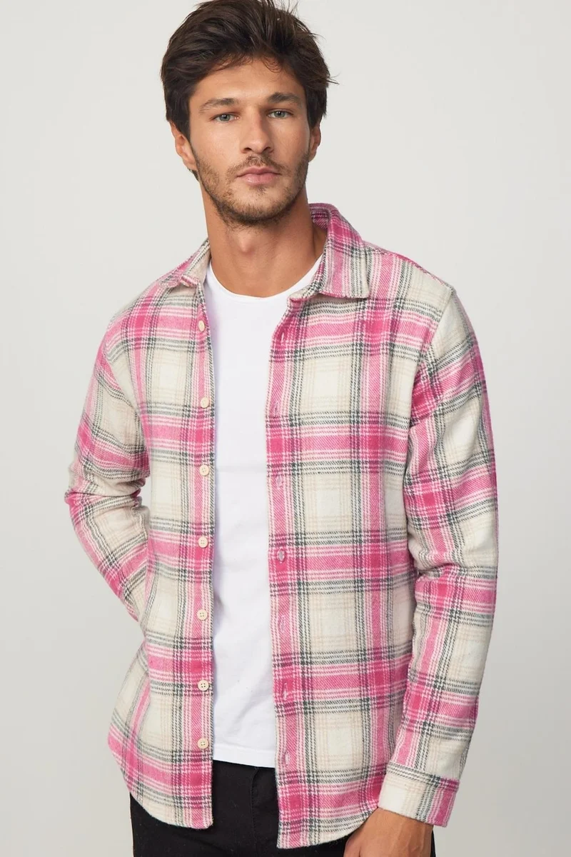 تودورس Slim Fit Slim Fit Checked Lumberjack Men's Shirt