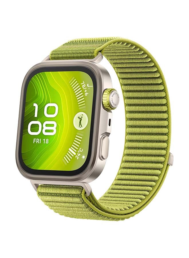 HUAWEI WATCH FIT 4 Pro Smartwatch, 1.82-Inch Display, Green Nylon Strap, Pro-Level Outdoor Sports, ECG Analysis, up to 10-Day Battery Life, iOS And Android Green - Image 1