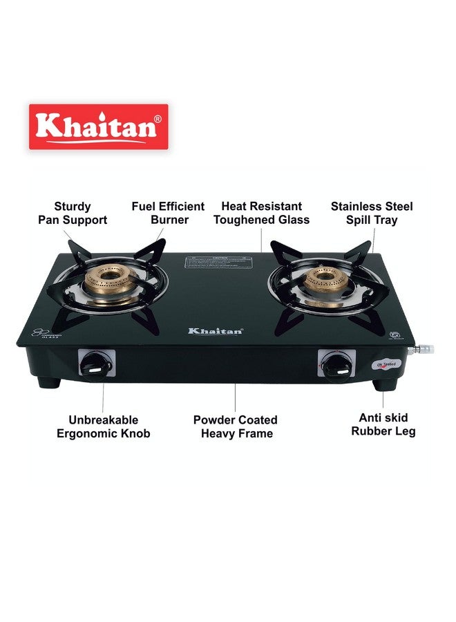 Khaitan Khaitan Gas Stove Combo - One 2 Burner Nano Gas Stove + 1 Hindflame Gas Ligher + 1 Hindflame Chopper 500 ml, Toughened Glass  - Image 4