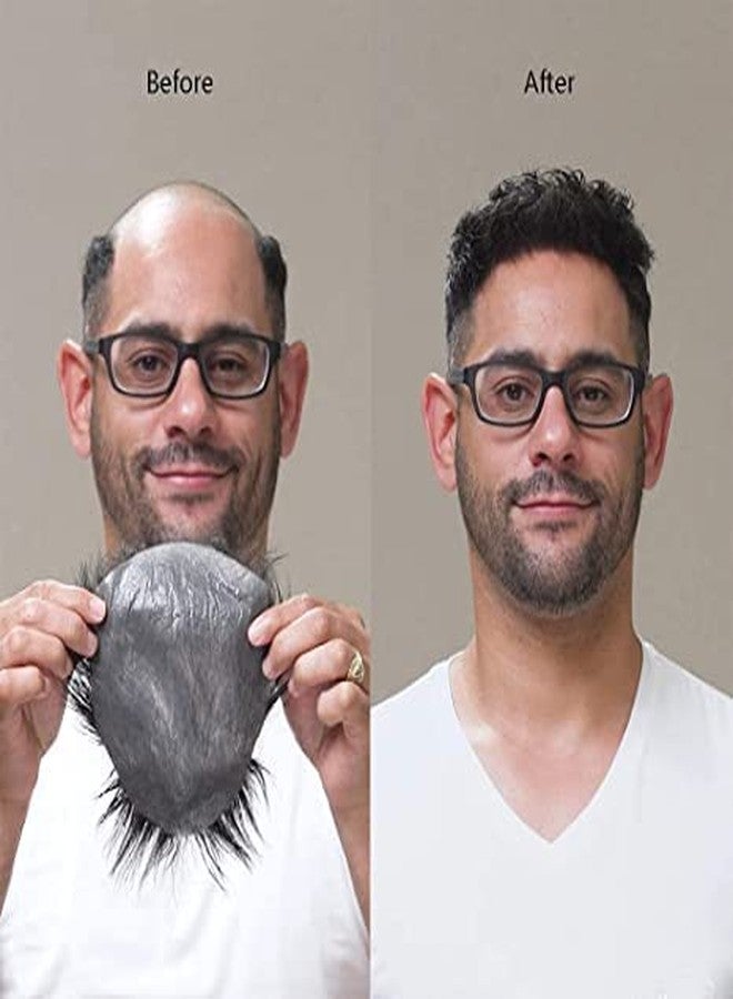 PRAVRAJYA 100% Human Hair Extension, Full Head Natural Looking Short Straight Hair Wig Patch for Men | Everyday Wear - 8X5 - Image 5