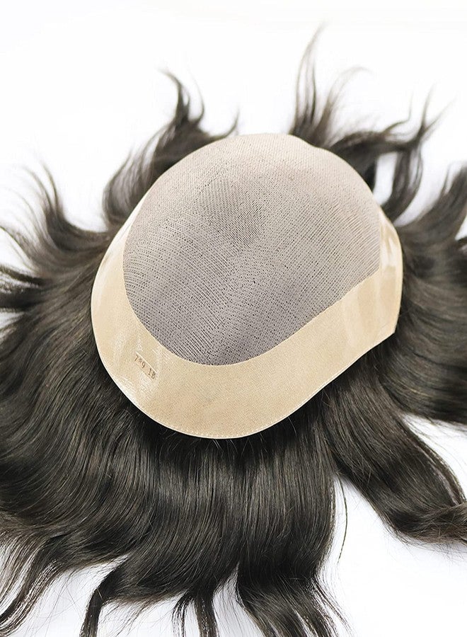 PRAVRAJYA 100% Human Hair Extension, Full Head Natural Looking Short Straight Hair Wig Patch for Men | Everyday Wear - 8X5 - Image 1