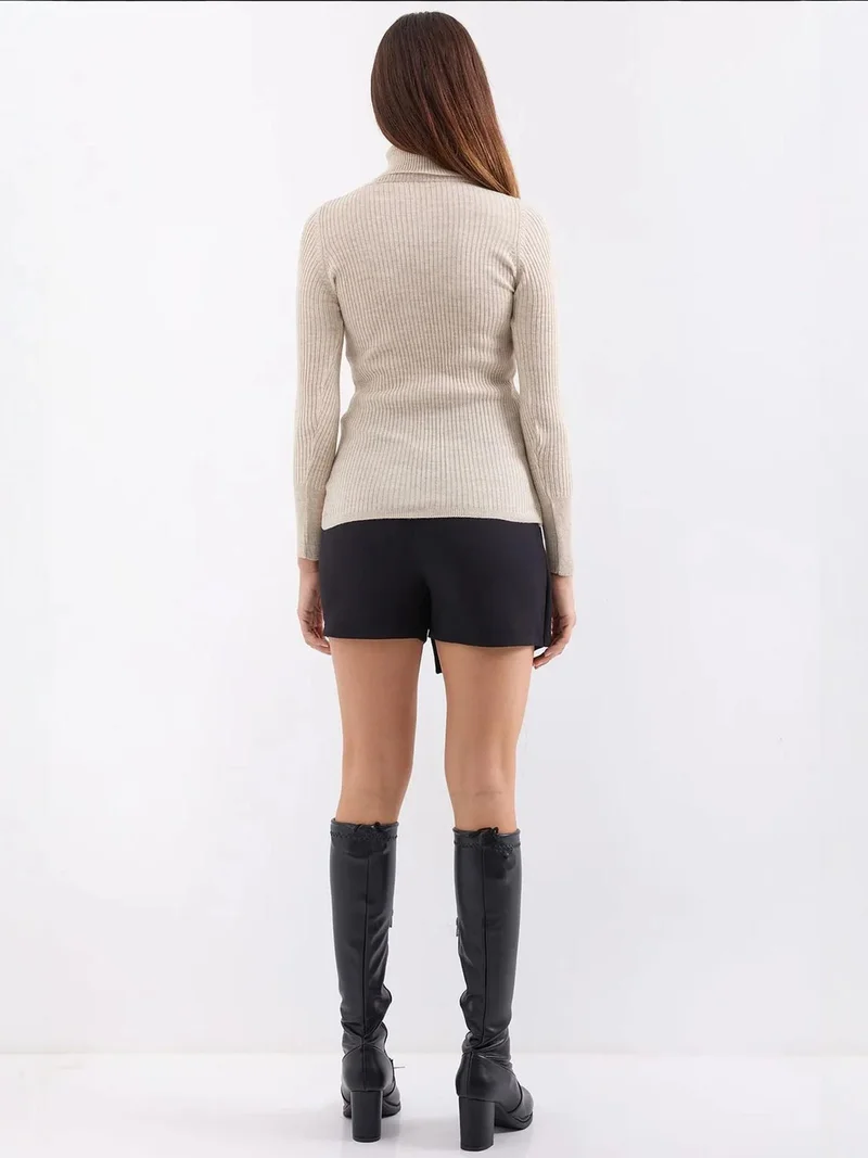 BIG DART BDART Textured Turtleneck Fitted Sweater