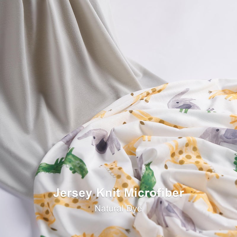 TILLYOU Baby Changing Pad Cover, Changing Table Cover for Girls Boys, Ultra Soft Breathable, 2 Pack African Steppe & Grey - Image 2