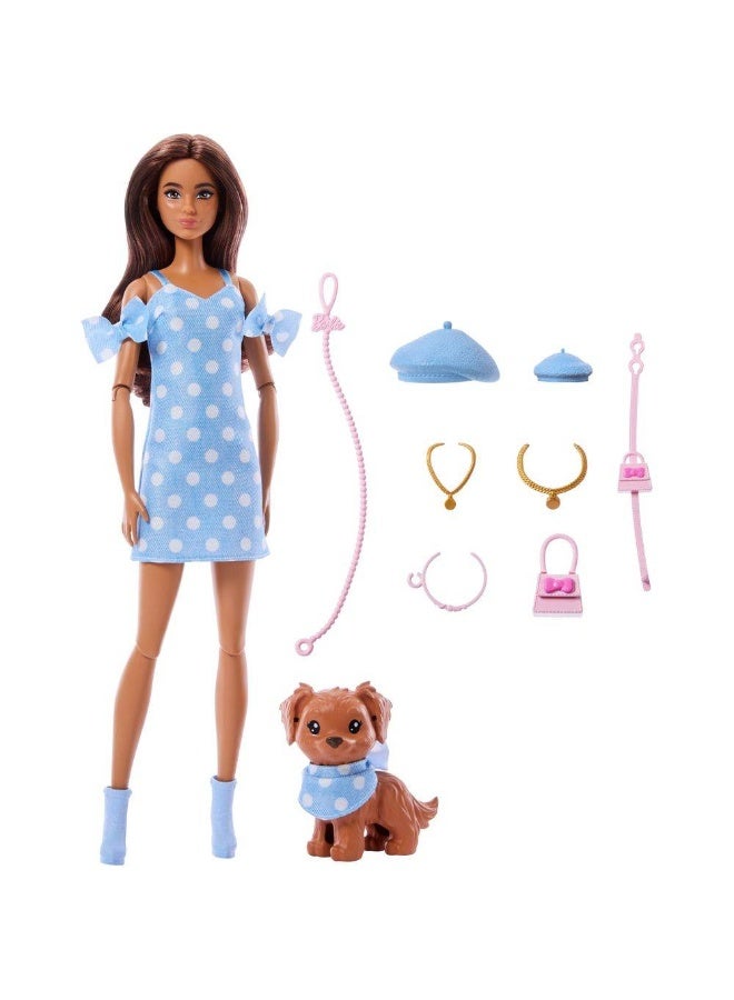 Barbie Twinning Looks Brunette Doll with Puppy and Accessories (29.5 cm) - Image 2