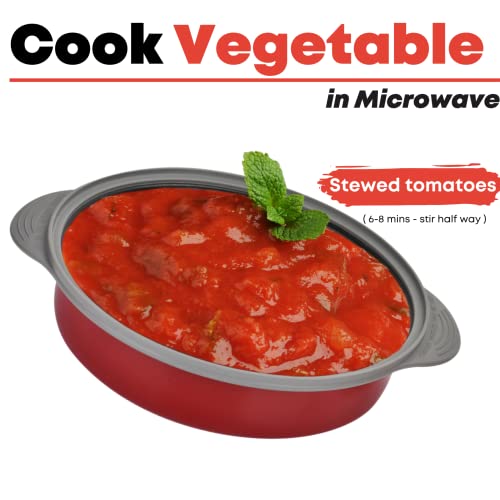 MACONEE Microwave Frying Pan Skillet, Grill & Crisper Pan with Lid Allows You to Fry, Sizzle, and Brown Foods in the Microwave, Micro Cookware for Grilling, Reheating, and Cooking a Variety of Dishes - Image 5