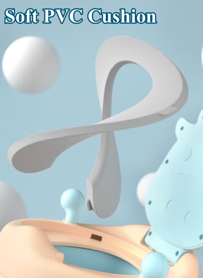 Berma Baby مرحاض الأطفال، مرحاض تدريب على استخدام المرحاض، كرسي مرحاض للأطفال الصغار مع مقعد ناعم، مرحاض قابل للإزالة، غير قابل للانزلاق، مناسب للأطفال الصغار والرضع والأطفال، مناسب للأولاد والبنات (بقرة زرقاء) - Image 4