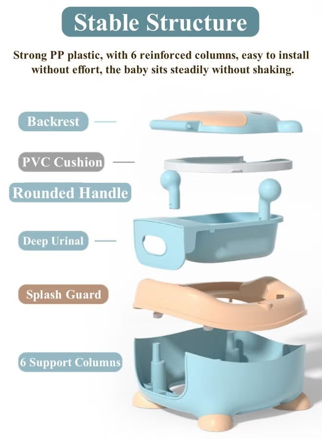 Berma Baby مرحاض الأطفال، مرحاض تدريب على استخدام المرحاض، كرسي مرحاض للأطفال الصغار مع مقعد ناعم، مرحاض قابل للإزالة، غير قابل للانزلاق، مناسب للأطفال الصغار والرضع والأطفال، مناسب للأولاد والبنات (بقرة زرقاء) - Image 3