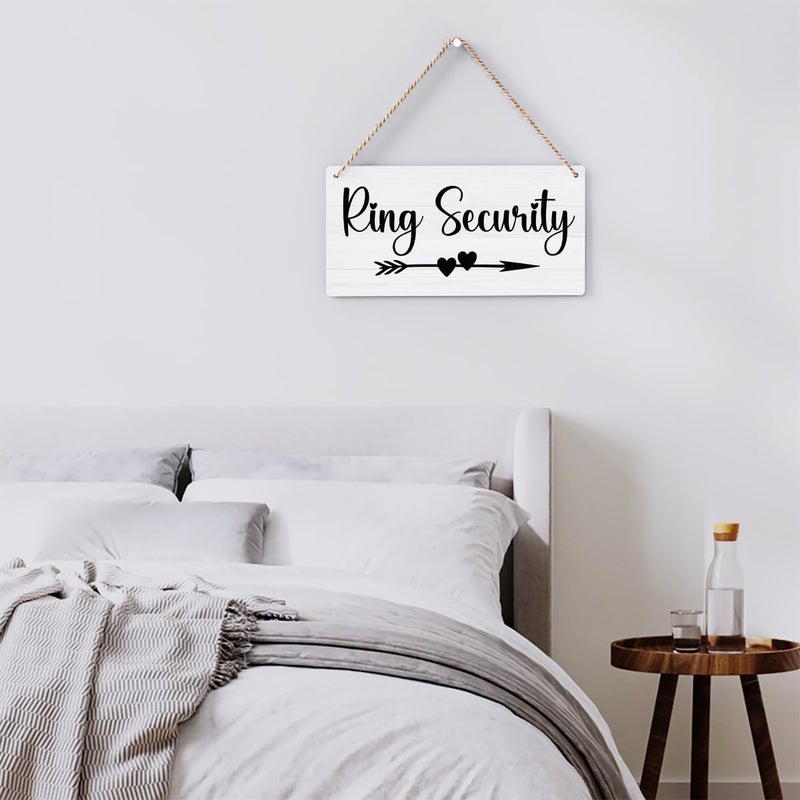 BELLOWDEER Ring Security Sign, Ring Bearer Sign, Rustic Wedding Signs Wedding Decor Stuff Engagement Weddings Decorations 12x6 Inches (White) - Image 5