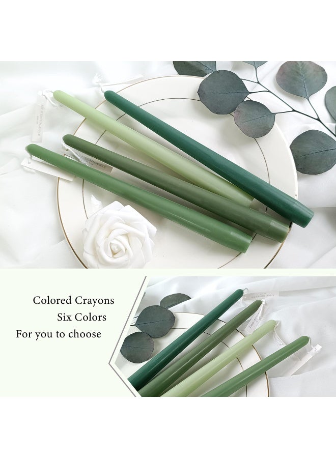 يُسلِّم 4 شموع مخروطية، 10 بوصات، بدون رائحة أو دخان، مناسبة للمنزل، وحفلات الزفاف، وأعياد الميلاد، وديكور المنزل باللون الأخضر - Image 4