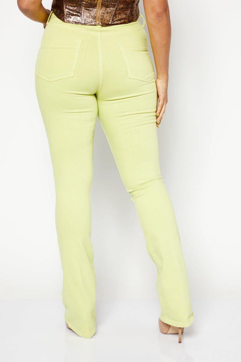 RIVER ISLAND Women Regular Fit Solid Stretchable Long Denim Jeans, Green - Image 3