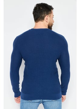 Men V Neck Long Sleeve Textured Cardigan, Blue - pzsku/ZD415E9CE5B6649F0E76EZ/45/_/1739110528/d41433da-ca10-4250-b8dc-3f8d3dbec6d5