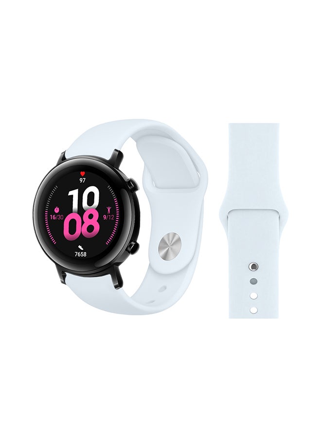 Perfii Solid Silicon Replacement Band For Huawei Watch GT 2 White
