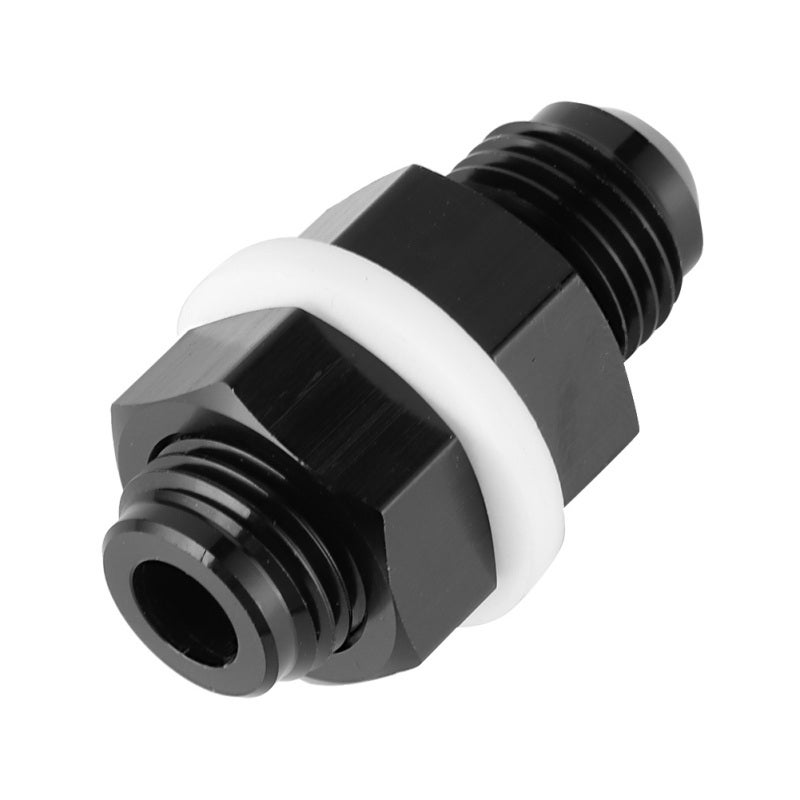 AN6 Bulkhead Fuel Fitting: Black Anodized Aluminum, High Flow Splitter, Anti-Corrosion - Durable, Stable Performance, Lightweight for Most Liquid or Gas Applications - Image 1