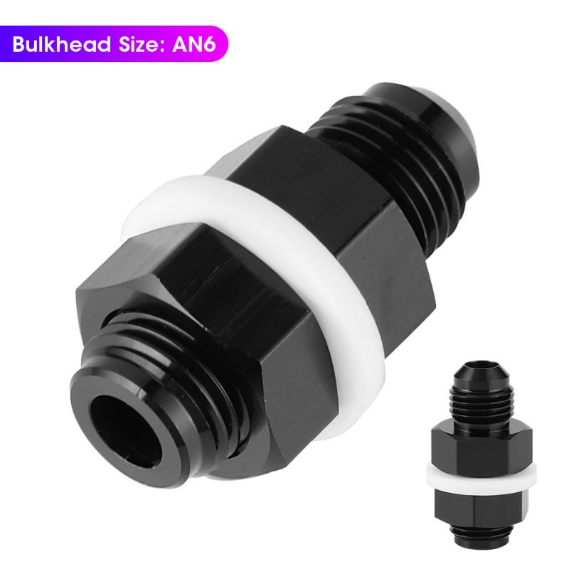 AN6 Bulkhead Fuel Fitting: Black Anodized Aluminum, High Flow Splitter, Anti-Corrosion - Durable, Stable Performance, Lightweight for Most Liquid or Gas Applications - Image 3