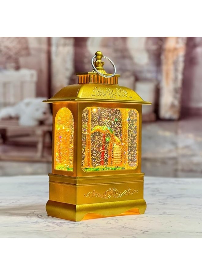 فانوس دبي العالمي من دي واي دي - كرة ماء مسطحة بإضاءة LED مع برج خليفة وبرج العرب وشجرة نخيل | إضاءة ديكورية عصرية للمنزل والمكتب وهدية تذكارية ذهبية، GMXDB003-6 من دي واي دي ديلايتس - Image 1