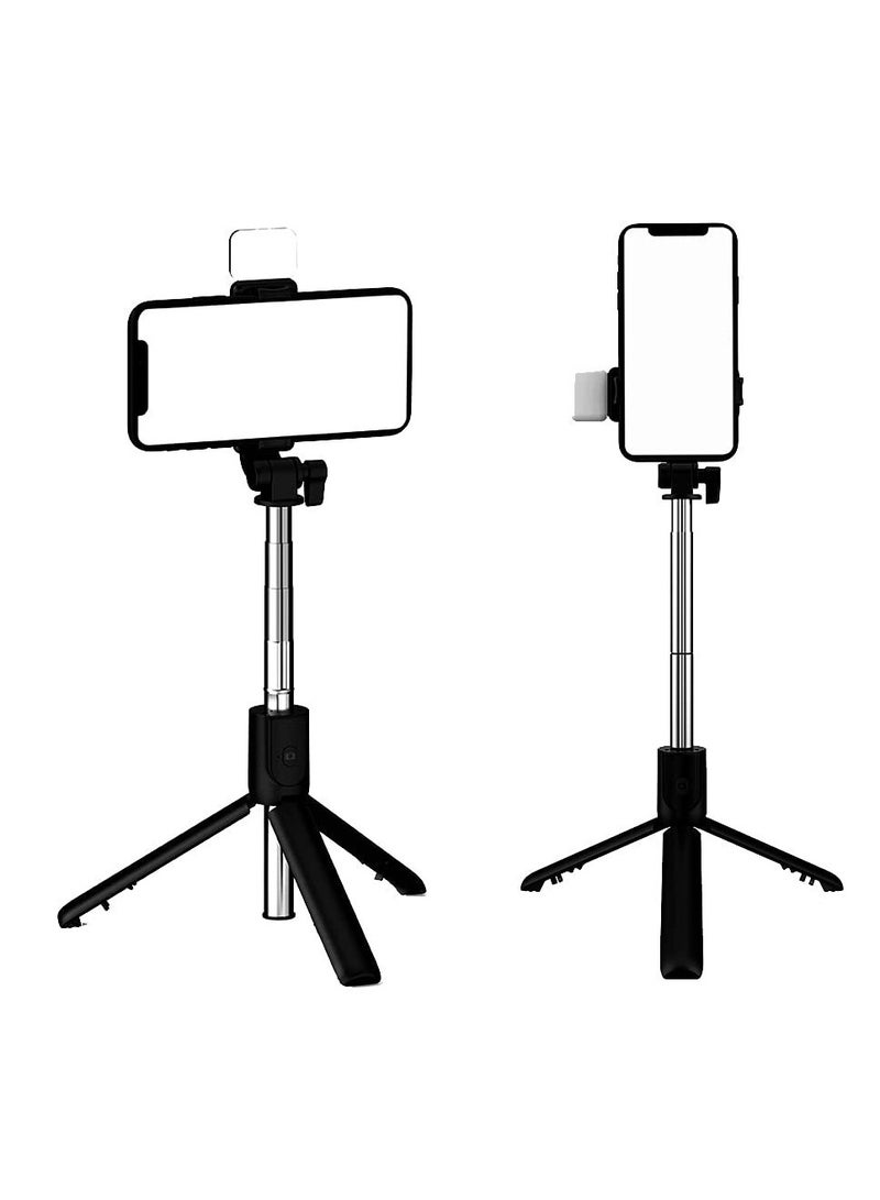 Bluetooth Selfie Stick with Tripod for Mobile and Camera, Equipped with LED Light for Perfect Selfies, Videos & Live Streaming – Model R1s Black - Image 4