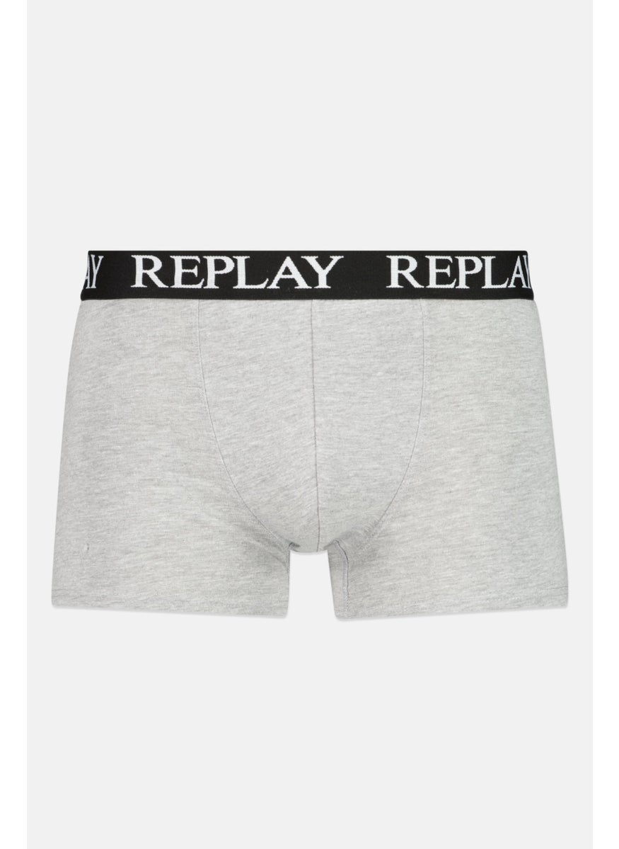 Replay - Men 2 Pack Brand Logo Trunk, Grey - Image 1
