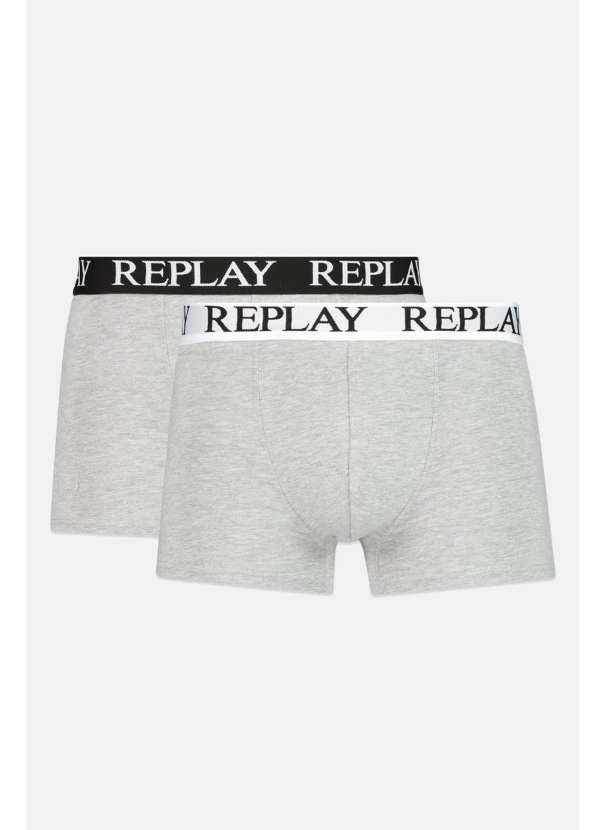 Replay - Men 2 Pack Brand Logo Trunk, Grey - Image 1