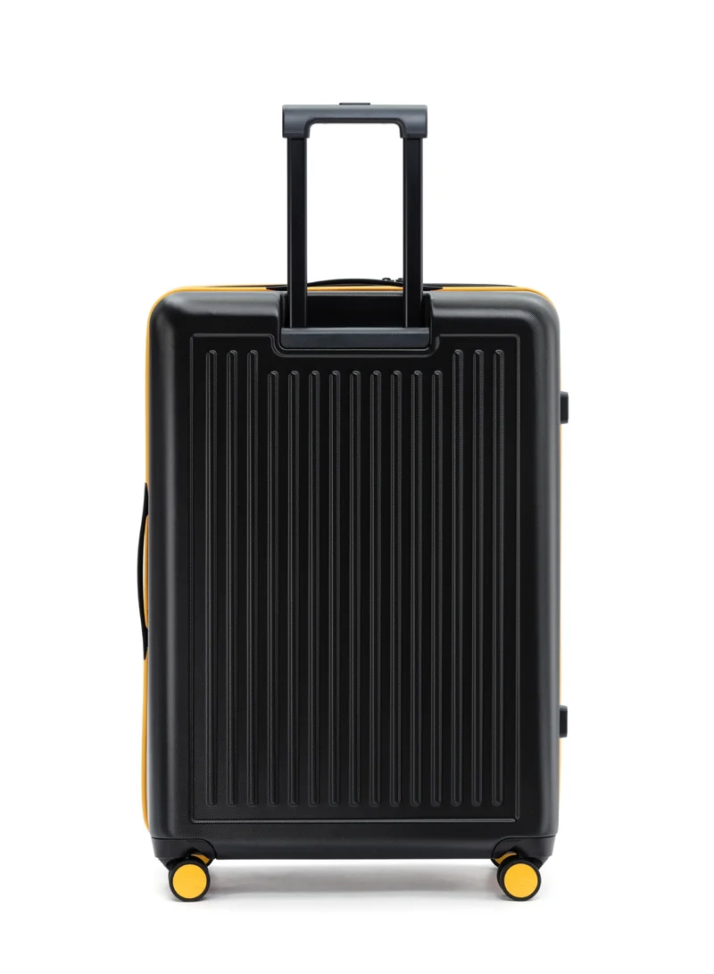 Mokobara The Transit Check-In Large Luggage - Polycarbonate Material | Crypto Sunray 2.0, Black