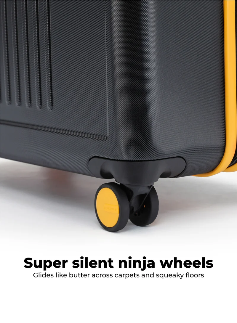 Mokobara The Transit Check-In Large Luggage - Polycarbonate Material | Crypto Sunray 2.0, Black